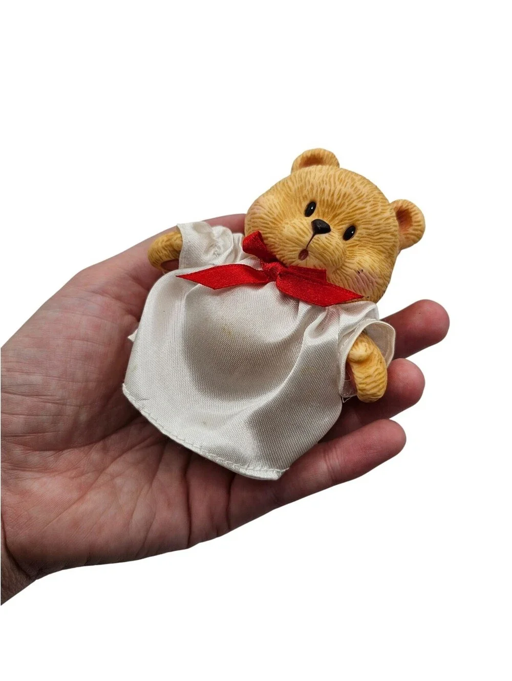 Vintage 1997 Spicy Hard plastic Angel Teddy Bear with Wings Christmas